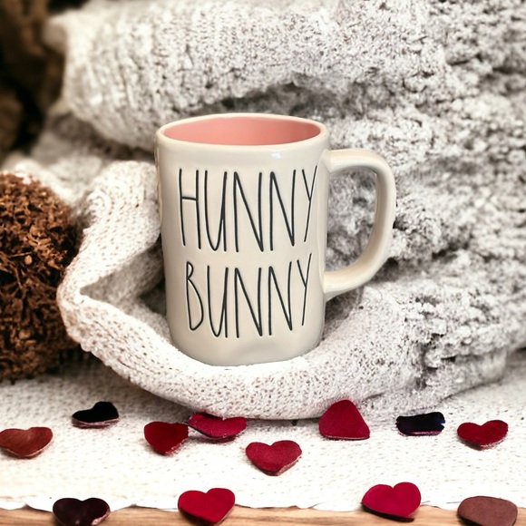 NEW Rae Dunn HUNNY BUNNY Large White/Pink Mug - Picture 1 of 6